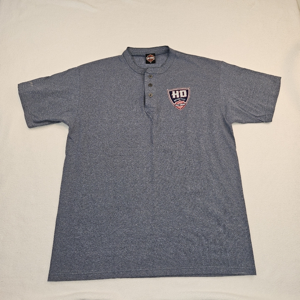 Harley Davidsons Motorcycle  Heather Blue Men's Shirt Size XL
